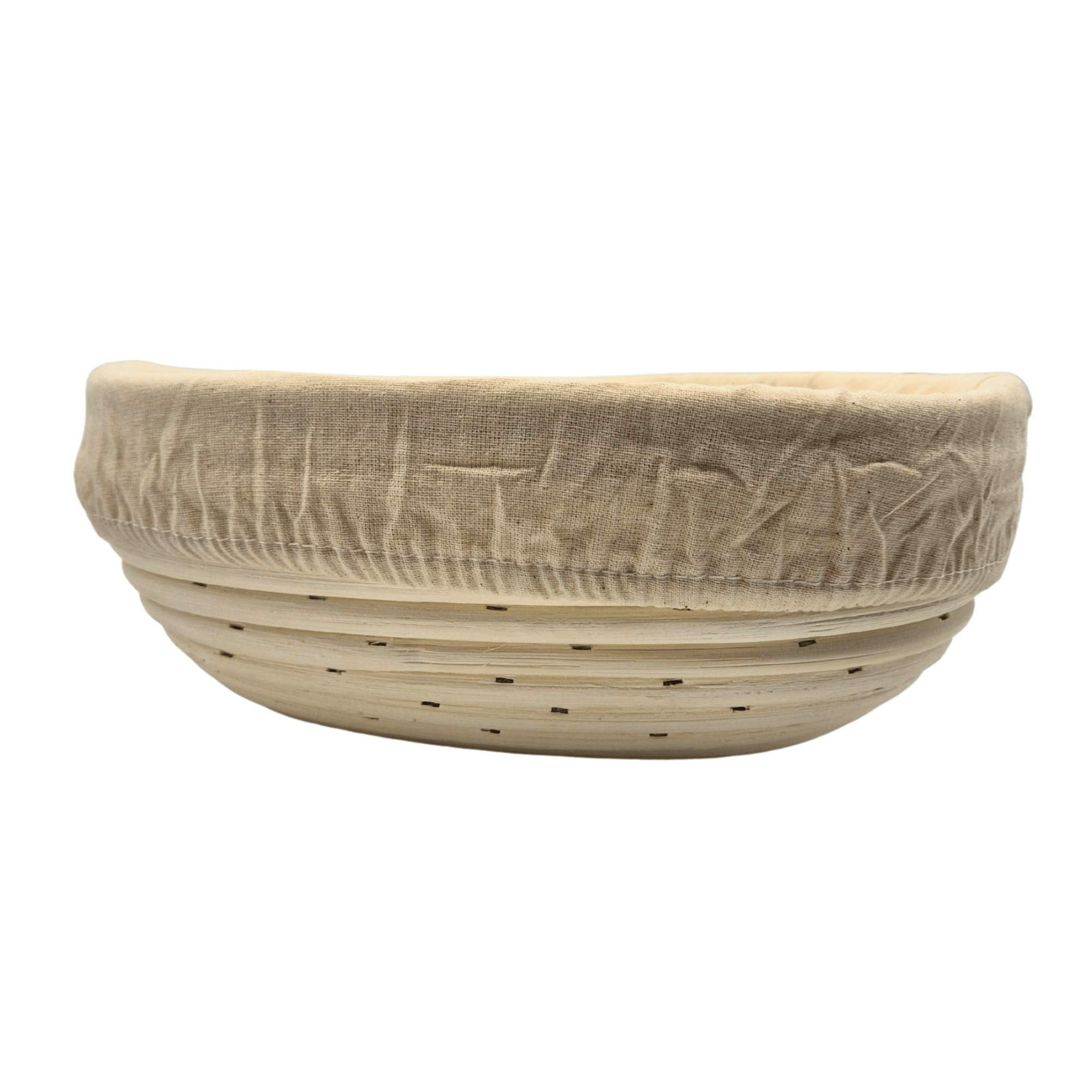 Gärkörbchen oval aus Peddigrohr mit Bezug – 24,5 x 18,5 cm