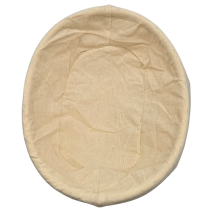 Gärkörbchen oval aus Peddigrohr mit Bezug – 24,5 x 18,5 cm